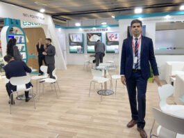 CEO Vaibhav Jha of Ester Industries at the company's stand at Interpack 2026 Photo PSA