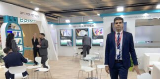 CEO Vaibhav Jha of Ester Industries at the company's stand at Interpack 2026 Photo PSA