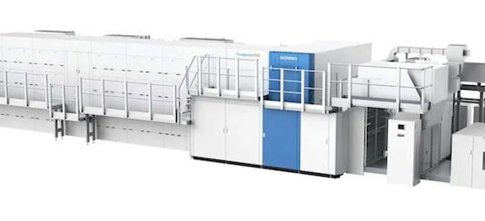 The Truepress Pac 830F is a single pass inkjet press for flexible films
