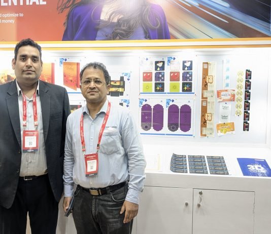 Yatin Gulati (Left) and Vijay Kamat (Right) at Konica Minolta stand at Indusfood Ahmedabad 2026. Photo- PSA