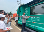 Goutham Jain, Director General, APR Bharat, cutting ribbon and launching 'Bottle Ki Recycle Yatra' campaign - a unique onground awareness and collection initiative to educate people about value of recycling PET b
