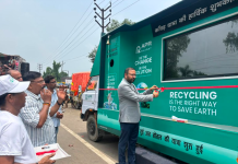 APR Bharat’s recycling campaign Goutham Jain, Director General, APR Bharat, cutting ribbon and launching 'Bottle Ki Recycle Yatra' campaign - a unique onground awareness and collection initiative to educate people about value of recycling PET b