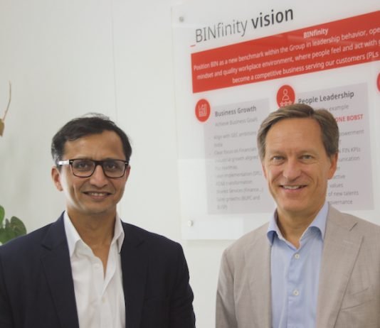 Ashish Saxena and Bobst Group CEO Jean Pascal Bobst at the Bobst Competence Center in Pune September 20226 Photo PSA