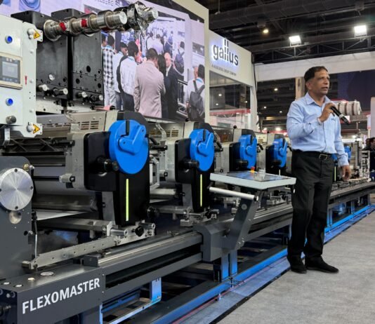 Gallus and HEIDELBERG unveil the new Gallus Flexomaster at LOUPE India 2026, introducing a focused, high-performance conventional platform designed around the needs of Indian label converters