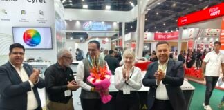 Ankit Darji of Ankit Graphics (third from left) with officials from Esko and DuPont at Loupe India