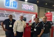 XSYS introduces Thermoflex Edge 80 at Loupe India (L-R) Prasenjit Das, XSYS' general manager for South Asia, Roy Schoettle, vice president Asia Pacific at XSYS, Jayadev Pattanaik, technical service & application engineer - South Asia at XSYS and Rakesh Rathod, technical service & application engineer - South Asia at XSYS. Photo: PSA